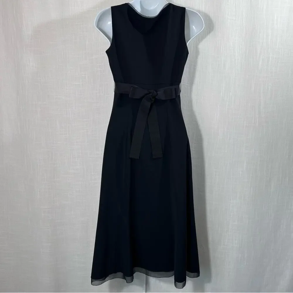 Elie Tahari Black Belted Wool Fit & Flare Dress‎ Size 0 - Picture 8 of 13